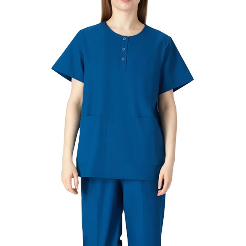 藍色醫護服短袖洗手衣套裝，男女通用透氣舒適工作服