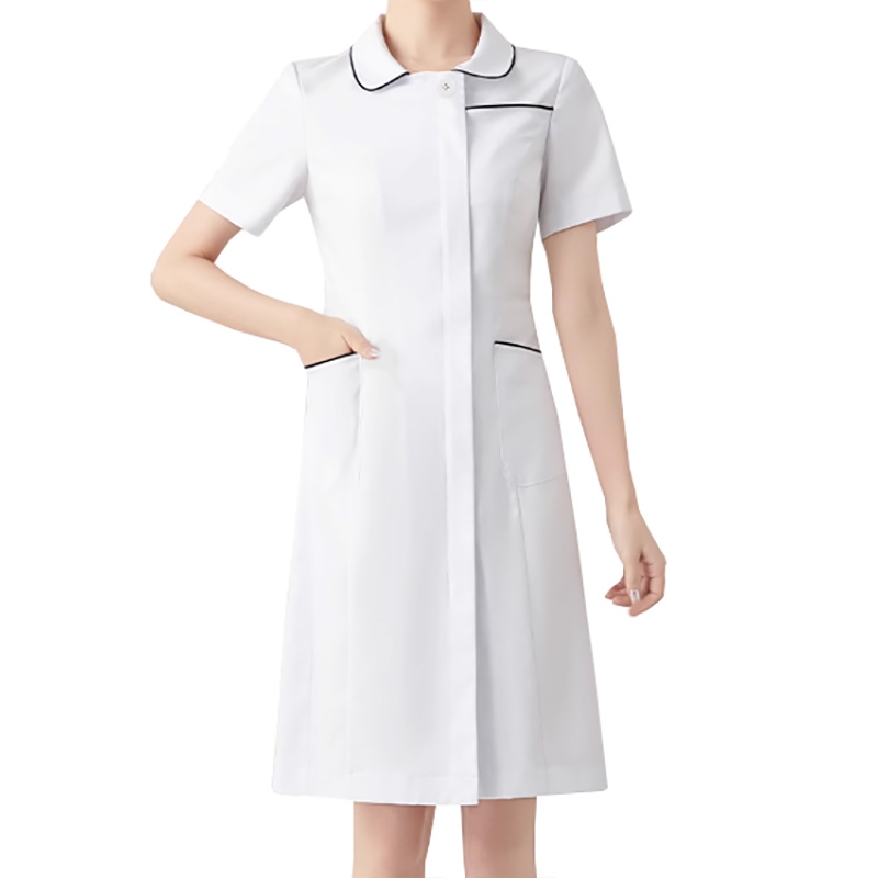 夏季白色護士服，短袖舒適透氣連衣裙，護理人員職業裝