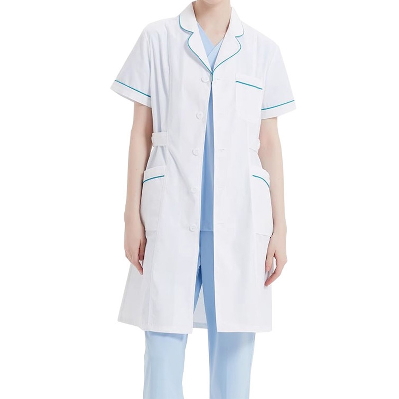 Premium workwear long-sleeved white coats for hospitals, dental clinics, and pharmacies short-sleeved nursing uniforms