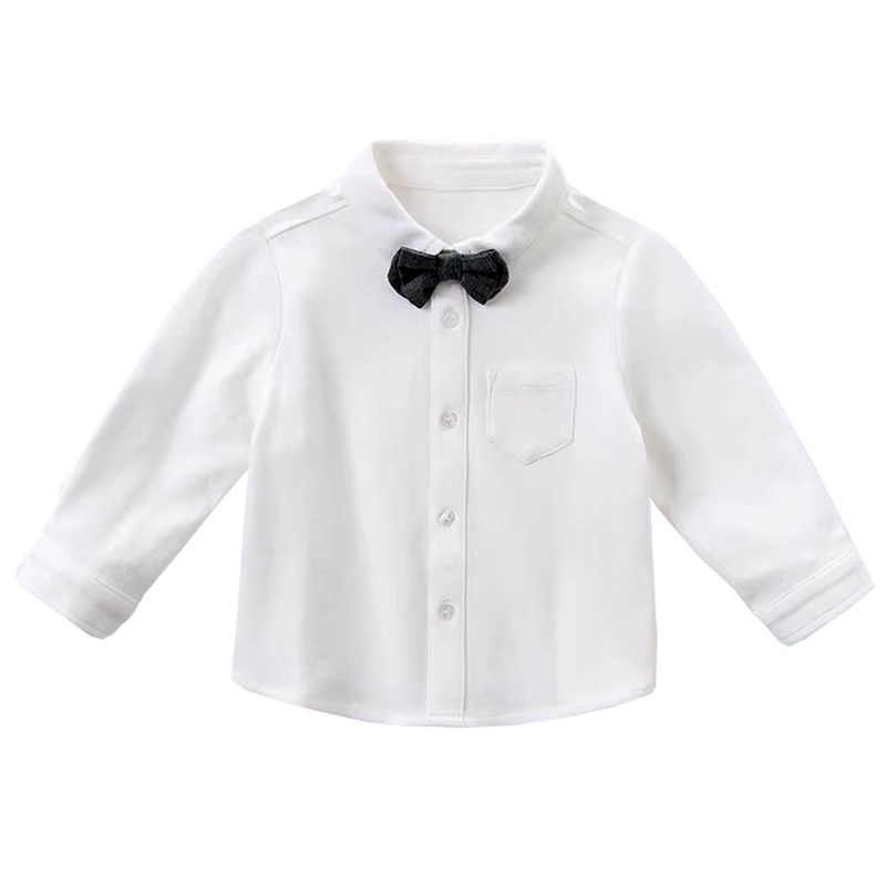 兒童白色襯衫 秋冬季適用的長袖款式