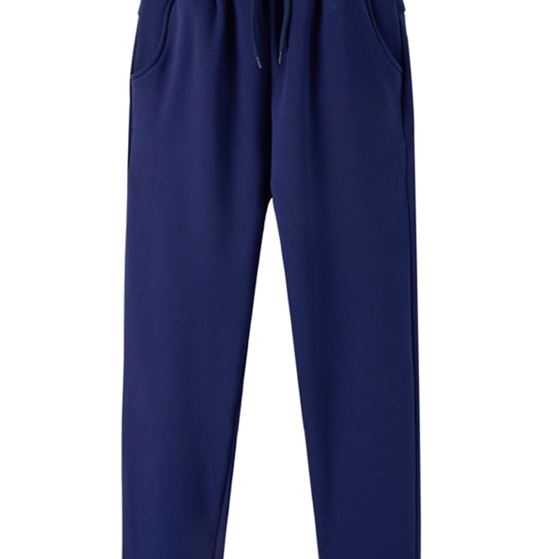 校園休閒運動褲 男女同款深藍色側口袋設計校服褲子