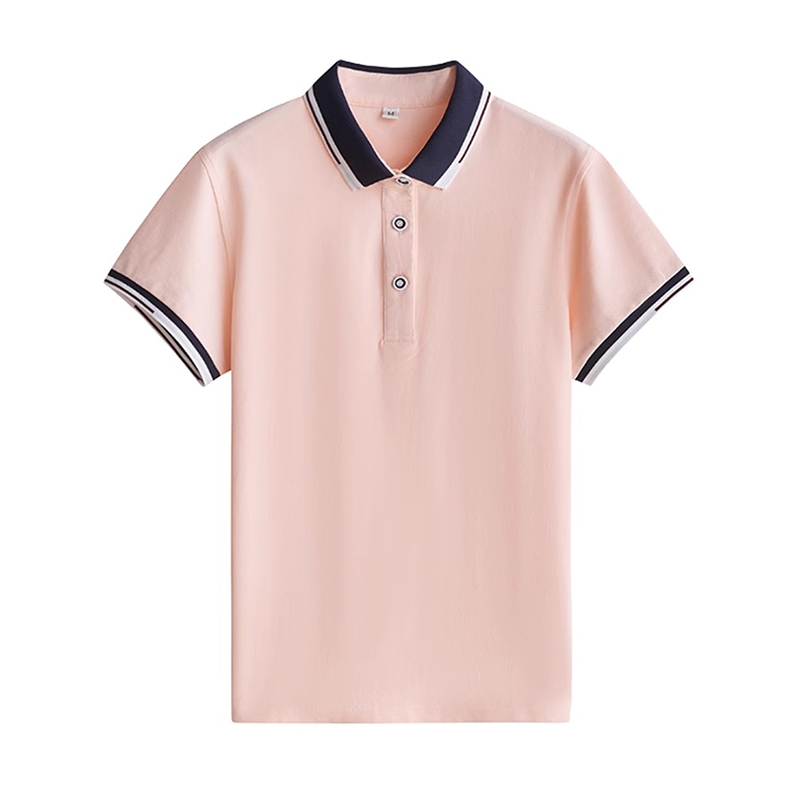 女教師夏季短袖制服 淺粉色修身POLO衫 專業得體