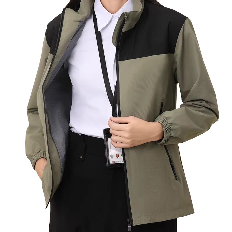 墨綠色質感立領外套 防水防風衝鋒衣