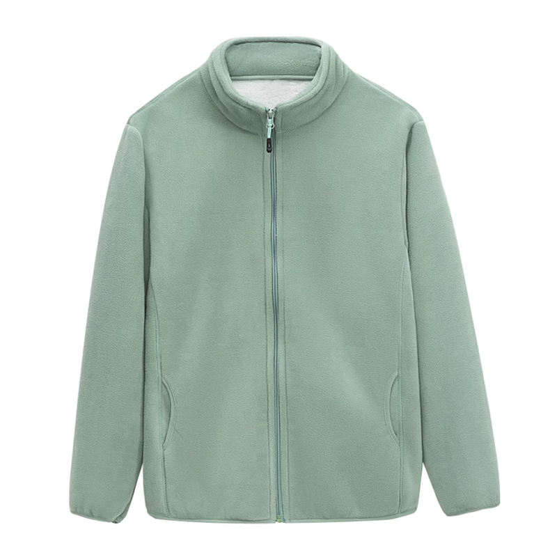 搖粒絨立領拉鍊外套 秋冬加絨保暖休閒抓絨衣