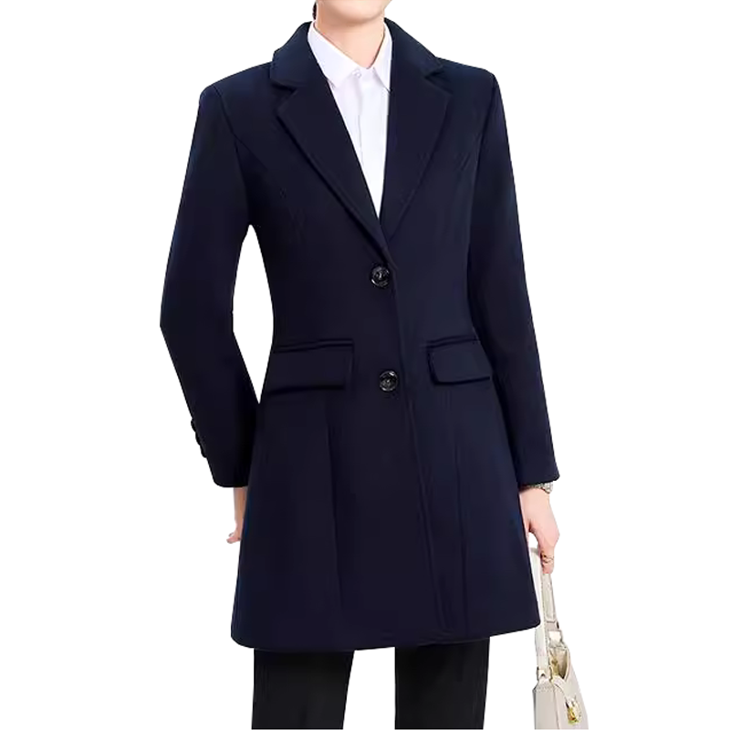 中長款呢子大衣 日常通勤工作服外套