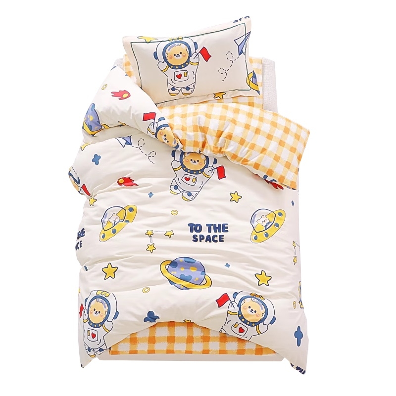 棉質舒適被套三件套 宇航員小熊 + 星球印花 太空小熊兒童牀品
