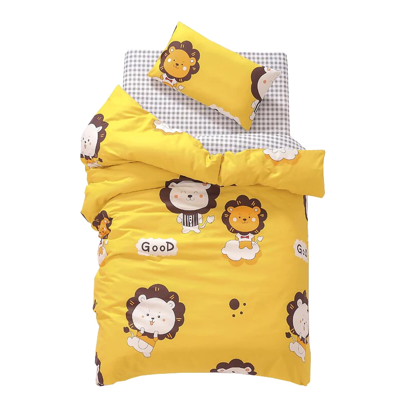 童趣獅子圖案牀品套裝 棉質舒適兒童被套 幼兒園 / 家用牀品組合