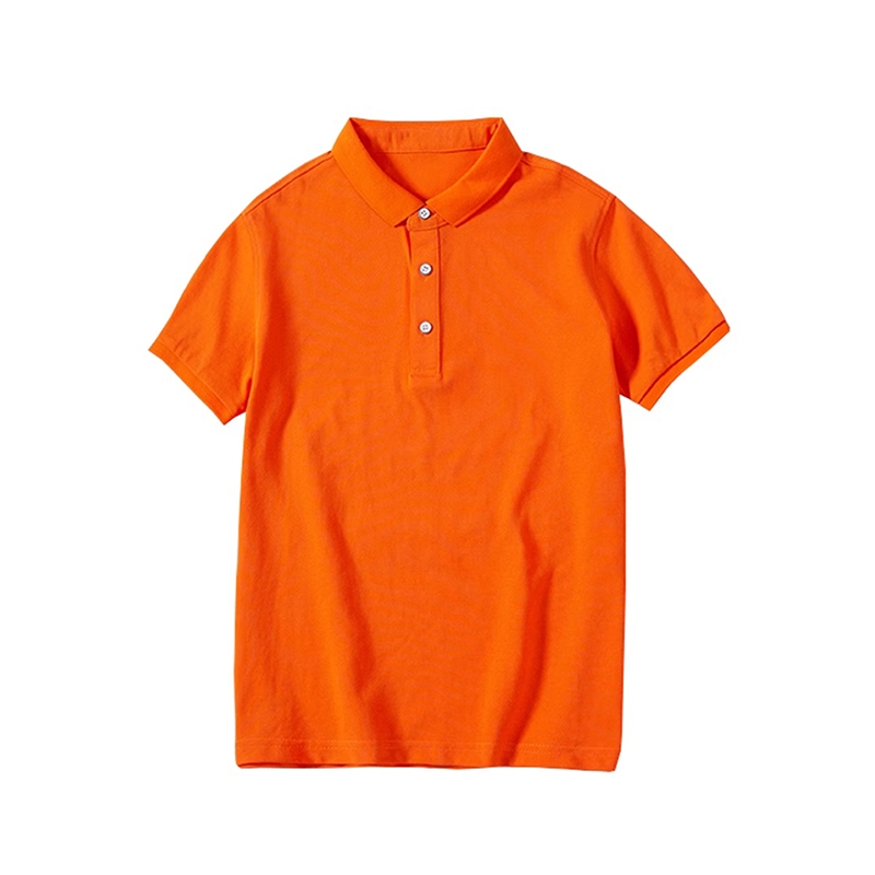 夏季桔色短袖POLO衫 定製工作服T恤活動廣告衫團建聚會衣服