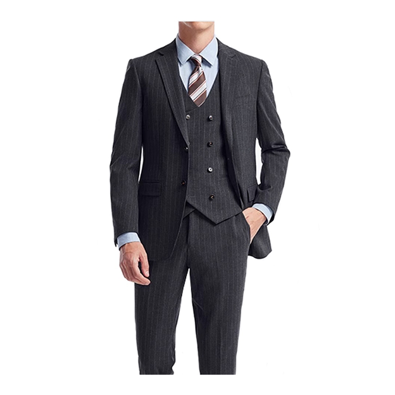 條紋三件套西裝 修身商務職業裝 正式場合西服套裝