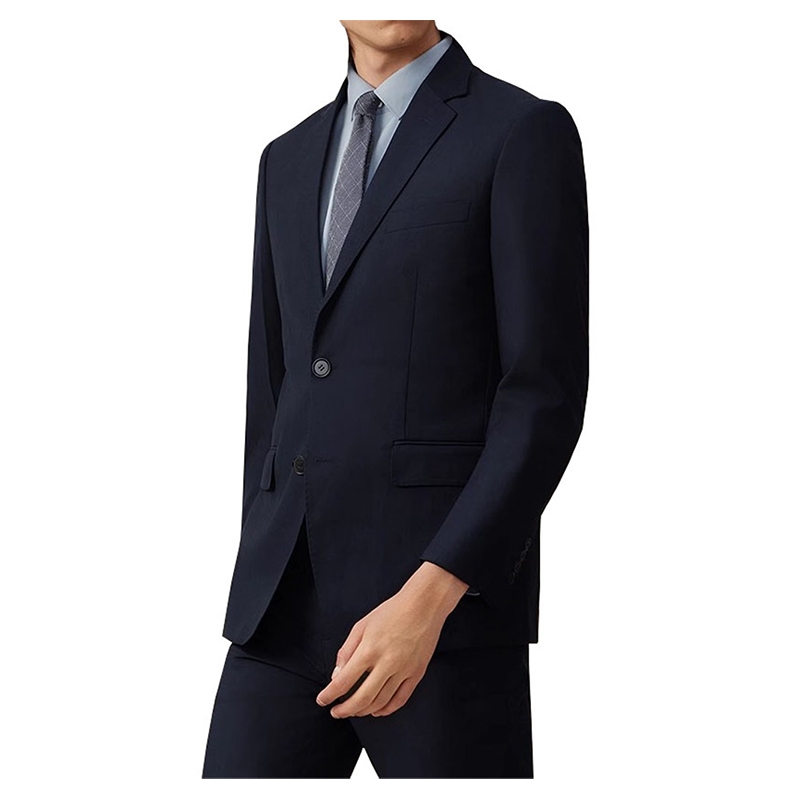 男士深藍色正裝西裝套裝 修身商務西服（含西褲） 辦公室、婚禮及正式場合適用