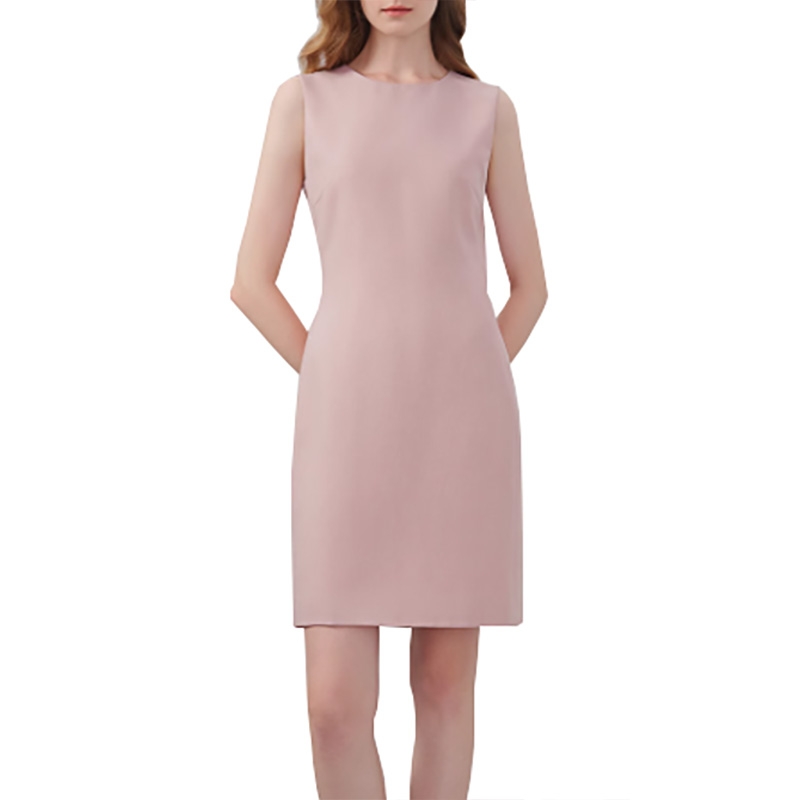 無袖連衣裙，女款夏季粉色打底背心裙