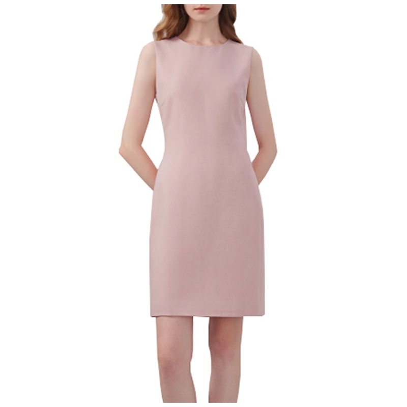 無袖連衣裙，女款夏季粉色打底背心裙