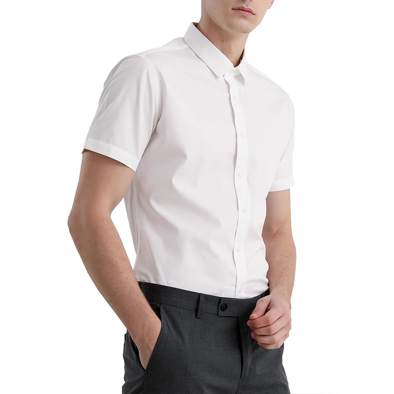 男士免燙短袖襯衫，夏季抗菌正裝襯衣