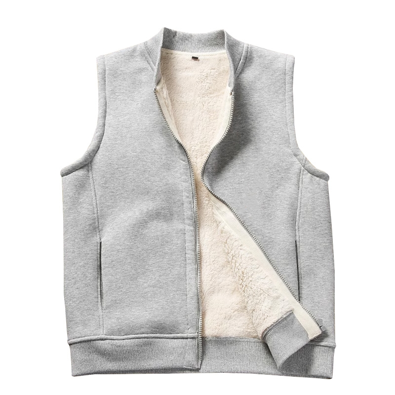 羊羔毛絨馬甲，秋冬季加絨加厚開衫外套無袖上衣