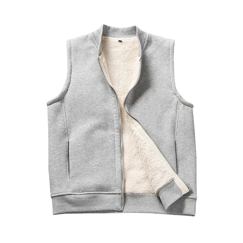 羊羔毛絨馬甲，秋冬季加絨加厚開衫外套無袖上衣
