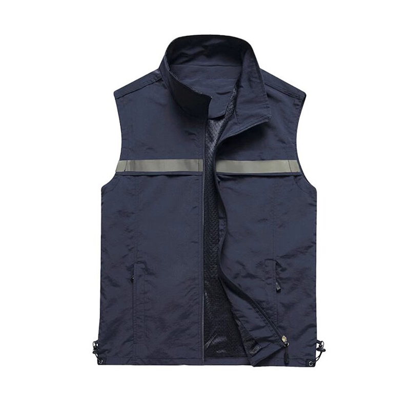 藏青色防水防風馬甲，單排順滑拉鍊易穿戴