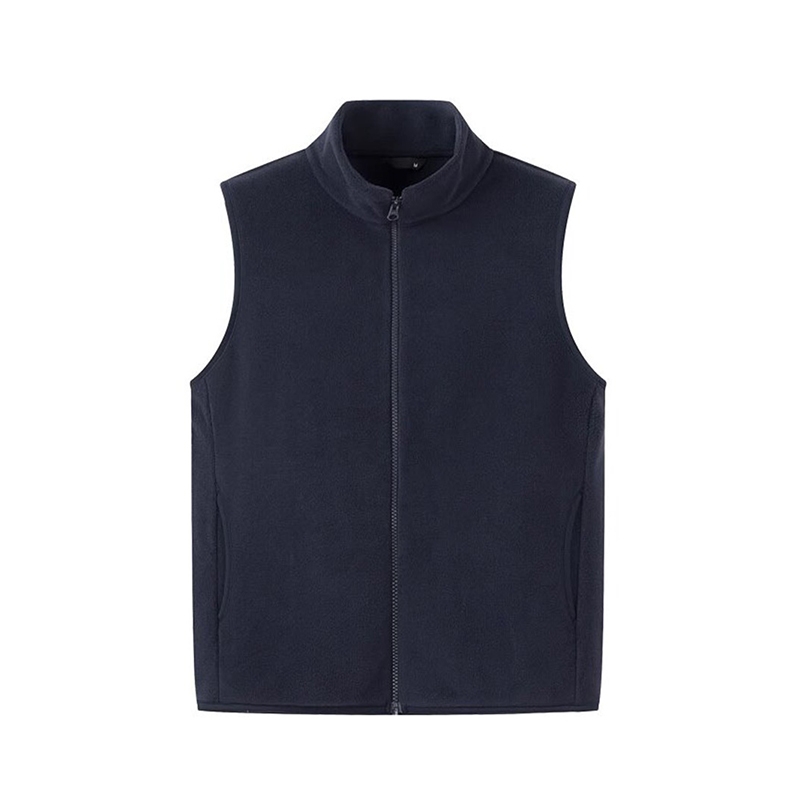 搖粒絨休閒簡約馬甲，優質雙面絨立領寬鬆保暖外套