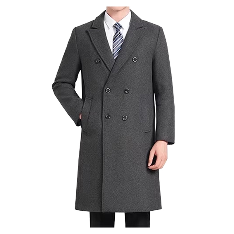 中長款西裝領羊毛外套 秋冬商務保暖大衣