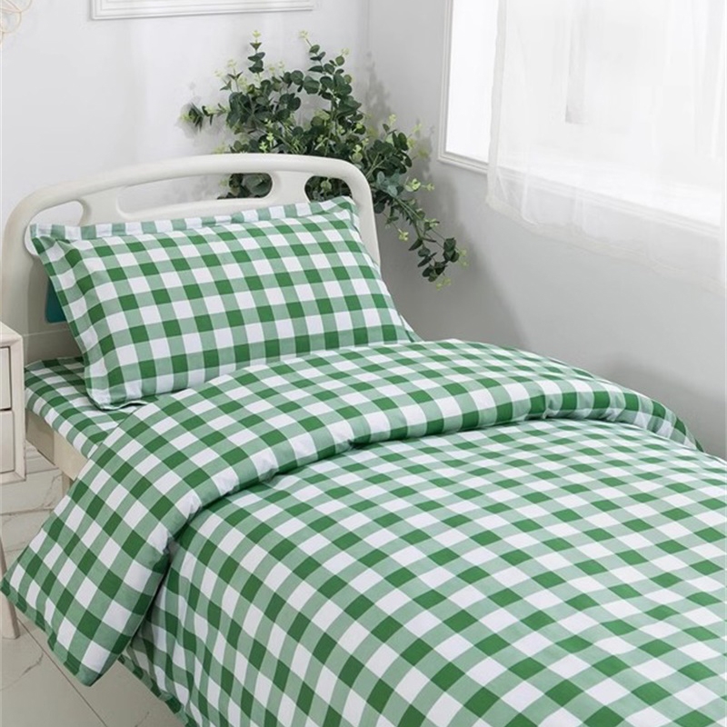 衛生院 診所 養老院通用三件套 綠白色牀上用品